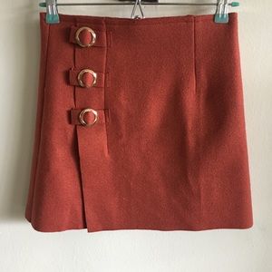 Red felt mini skirt